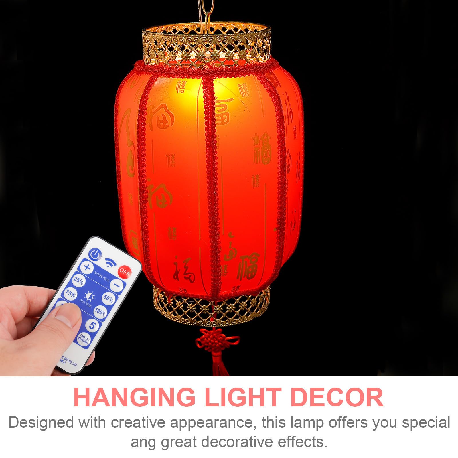 Luz de Linterna Solar Roja Estilo Chino Vintage para Patio Exterior