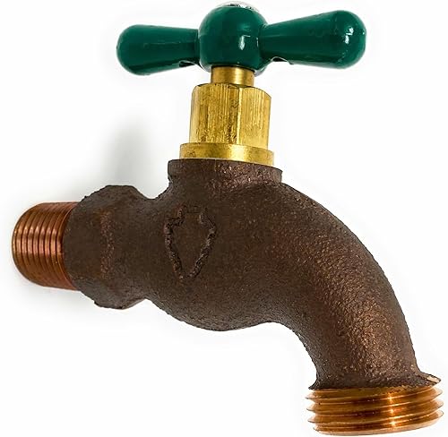 Manguera Bibb Válvula Punta de Flecha Tipo Latón Sillcock 79-115 12" Macho NPT Entrada 34 Manguera de Agua Salida Ideal - Llave de Manguera Nariz 12"