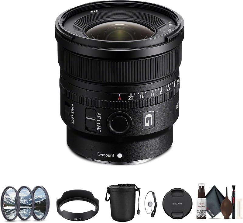 Lente FE 16 mm f/1,8 G – Ultra-Wide Prime para montaje electrónico | Apertura rápida f/1,8 | Ligero, resistente a la intemperie | Kit de filtro, kit de limpieza, bolsa y protector de tapa