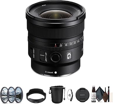 Sony FE 16mm f/1.8 G Lens Ultra-Wide Prime for E-Mount | Fast Aperture f/1.8 | Lightweight, Weather-Resistant | Filter Kit, Cleaning Kit, Pouch & Cap Keeper