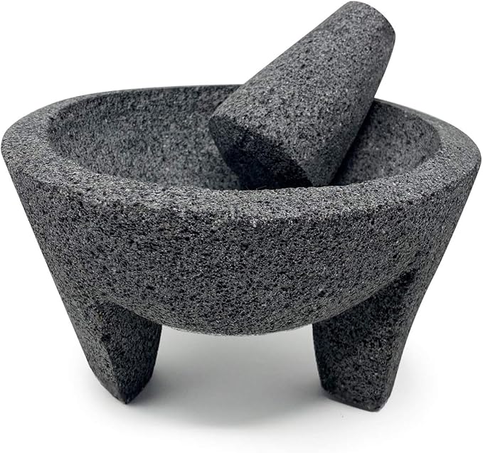 Lindo 9 inch Molcajete Mortar and Pestle, Mexican Handmade