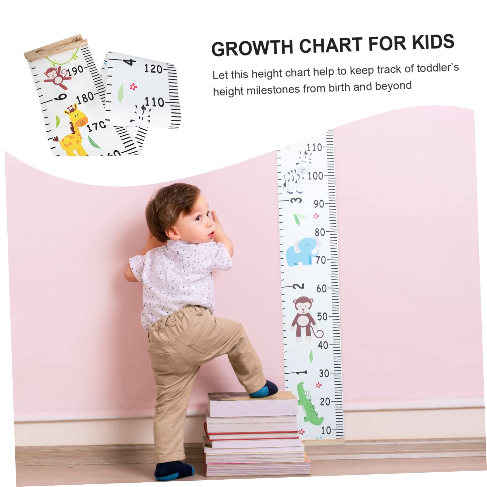 BESPORTBLE Height Measurement Wall Chart Canvas Growth Chart for Easy to Write for Nursery Bedroom Track Height from Birth Design