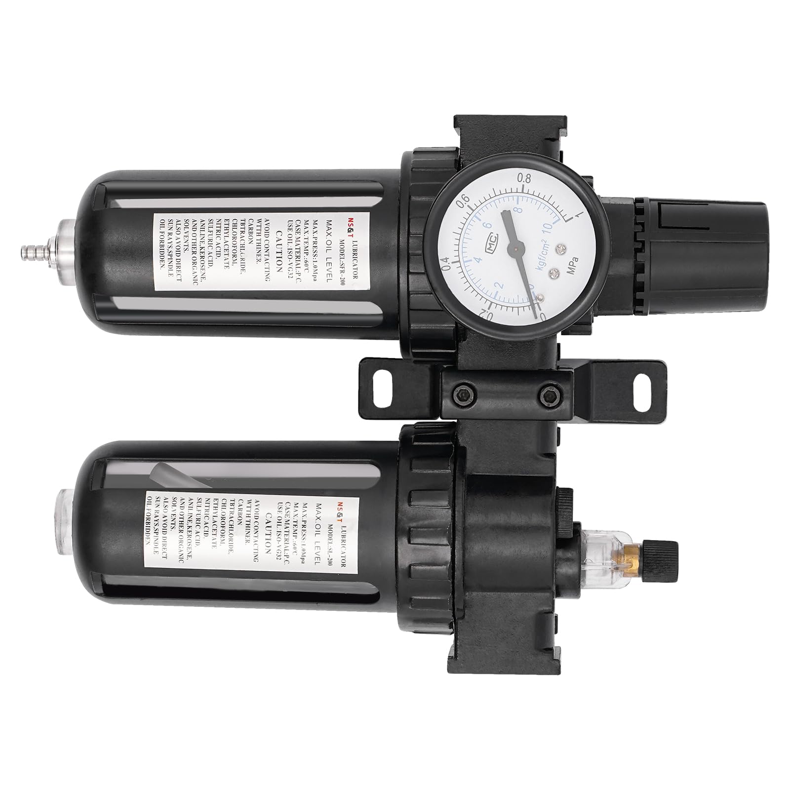 1/2" separator wody ze sprężonym powietrzem, regulator ciśnienia powietrza z manometrem, jednostka konserwacyjna do filtrowania odpadów kuchennych, wody olejowej, oleju mineralnego, oleju zwierzęcego,