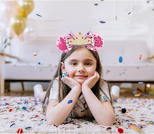 Miniatura 4 de FACHPINT Orejas de ratón, orejas de ratón para mujeres, orejas de ratón para niñas, orejas de hada de flores para vacaciones, parque temático,