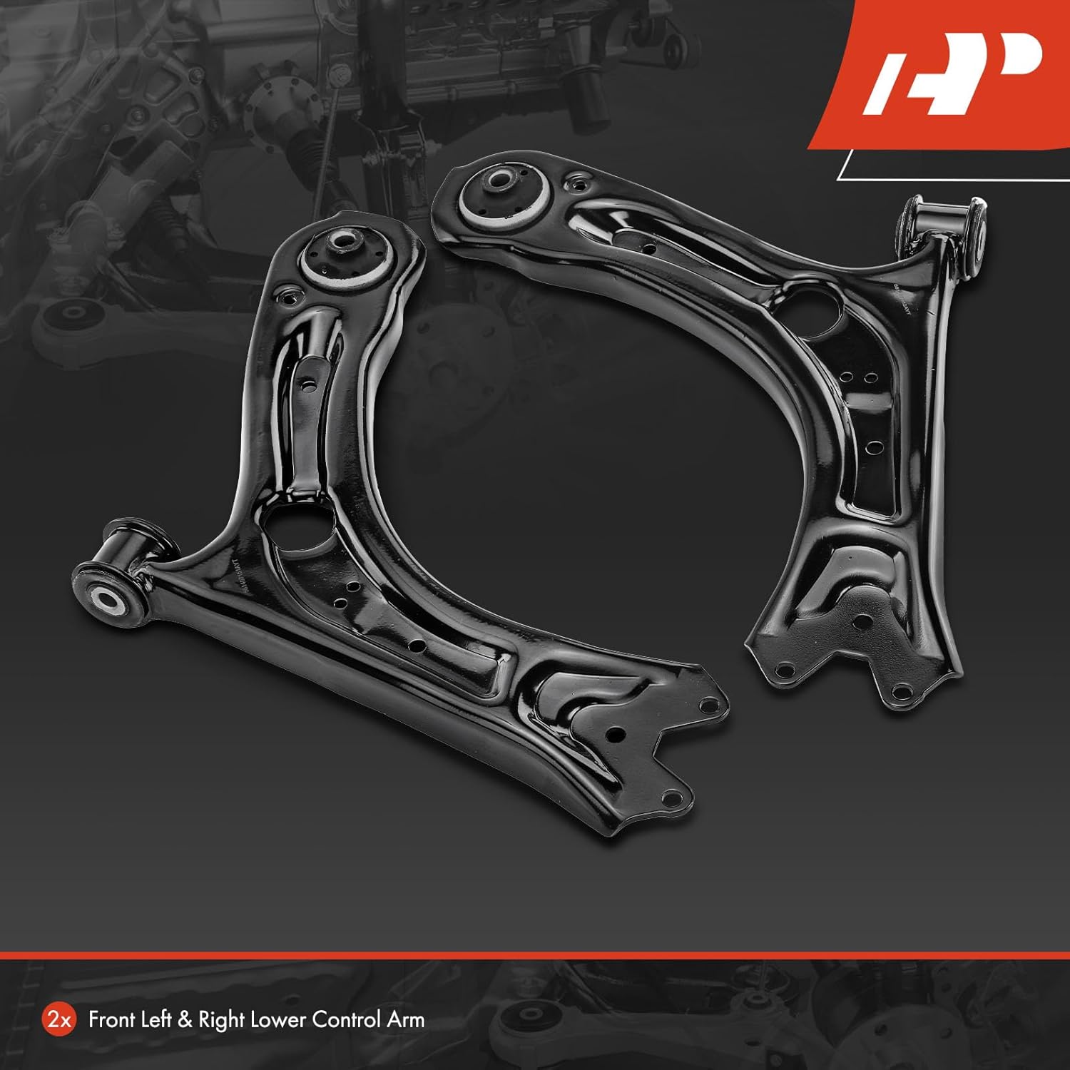 A-Premium 2 x Front Lower Control Arm, with Bushing, Compatible with Volkswagen Passat 2012-2021, Beetle 2012-2019