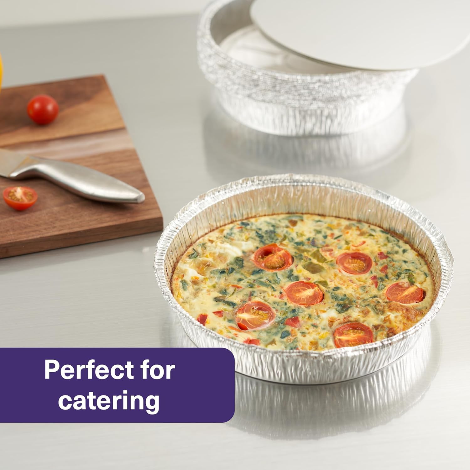 MATANA - 120 Runde Backbleche aus Aluminiumfolie, Alu Backformen Einweg, Aluschalen Rund, Aluformen für Linzertorte - (23cm/1060ml)