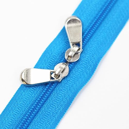 Miniatura 5 de Meillia 6 cremalleras dobles deslizantes #3 de 40 pulgadas con extremo cerrado, cremalleras de bobina de nailon para coser, manualidades, bolsos,