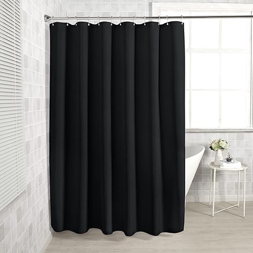 Vista 59 de AmazerBath - Cortina de baño con tejido de punto gofre, calidad hotelera, 60 x 72 pulgadas, blanco