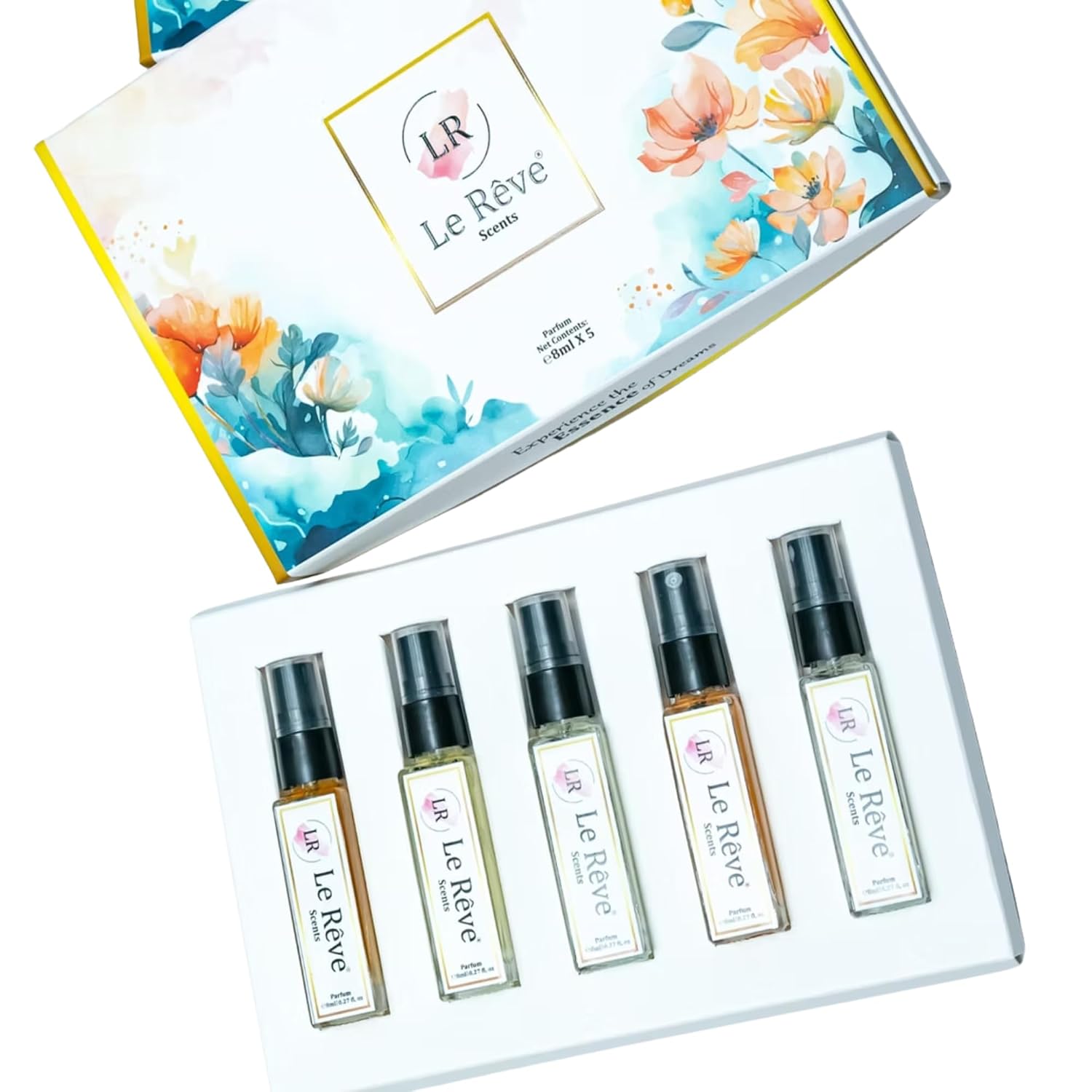 Le Rêve Scents Combo of 5 Unisex Perfume Sprays | Mini Eau de Parfum Set for Men and Women (Combo Set 11)