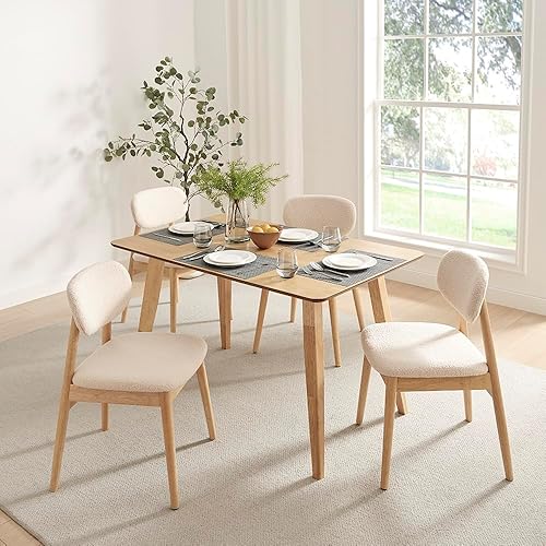 Juego de mesa de comedor de 5 piezas para 4 personas con sillas, mesa y sillas de cocina de madera que ahorran espacio, juego de comedor moderno de