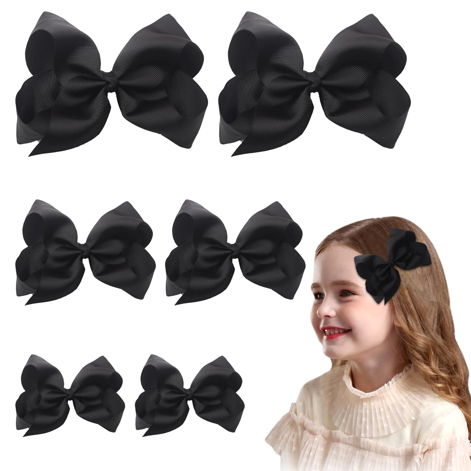 6 darabos fekete masni hajcsat szett