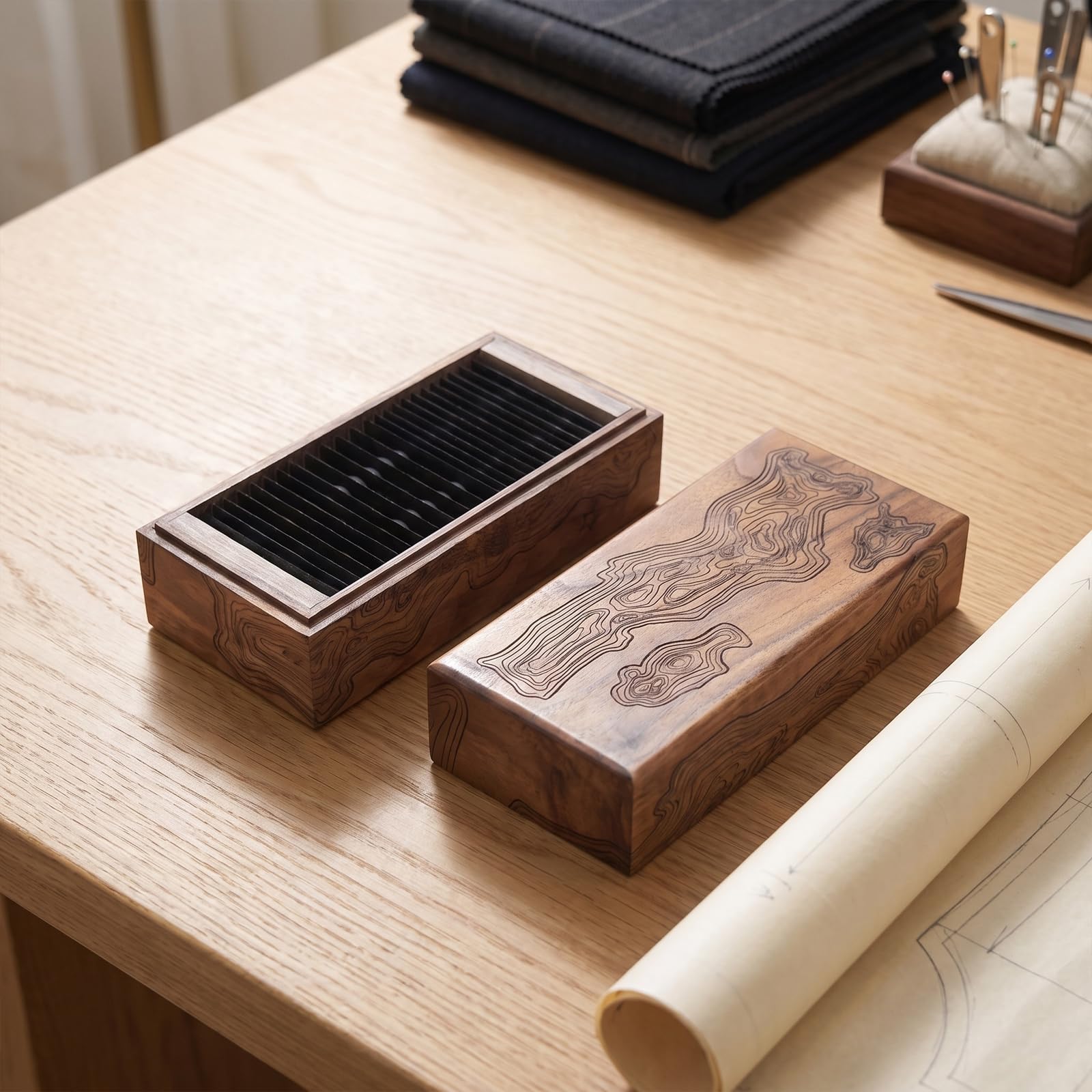 Sacapuntas de tiza de sastre de madera, herramientas de costura a mano
