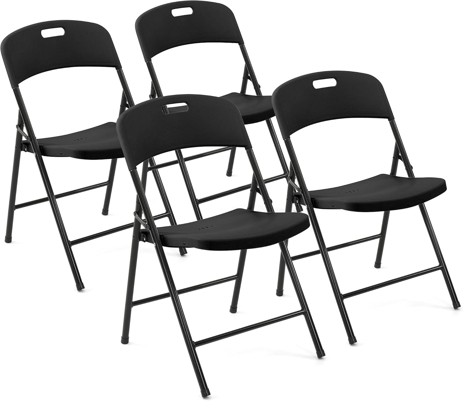 Creative Outdoor 4 Portable Plastic Folding Chairs, Sturdy Design, Indoor/Outdoor Events, Perfect for Camping/Picnic/Tailgating/Party, Easy to Clean : Patio, Lawn & Garden