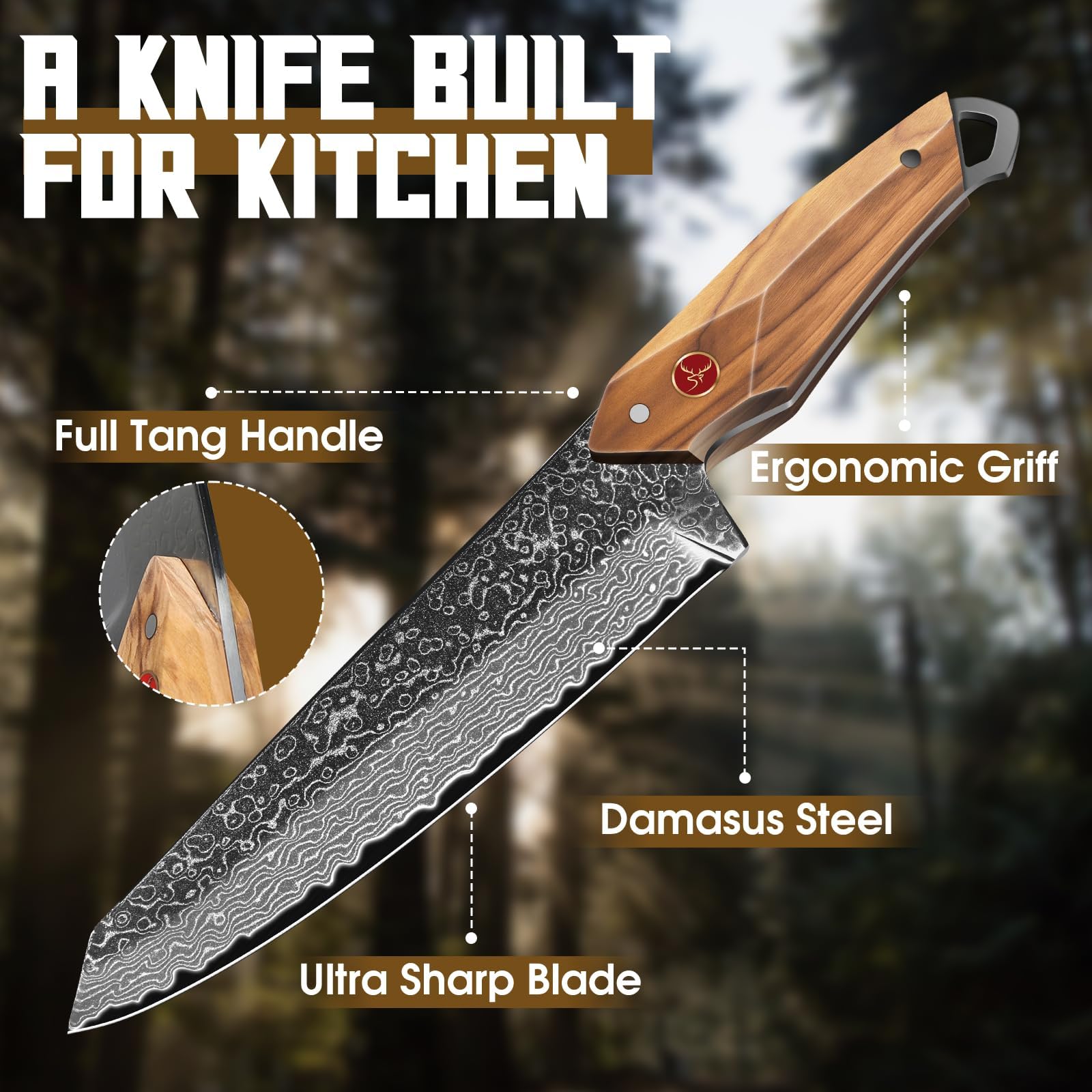 Coltello da cucina professionale TAN REN, coltello da chef affilato, regalo uomo
