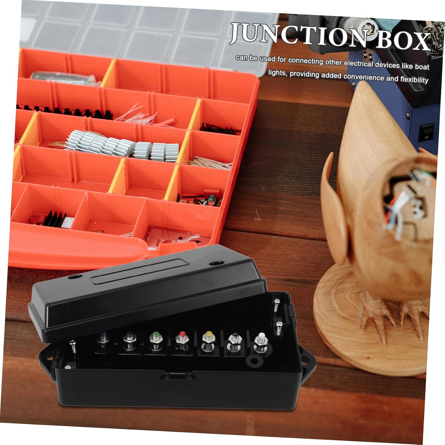ABOOFAN Heavy Duty Way Trailer Wiring Box Rv Junction Connector for Campers Trailers and Electrical Systems Quick Secure Installation for Reliable Connections