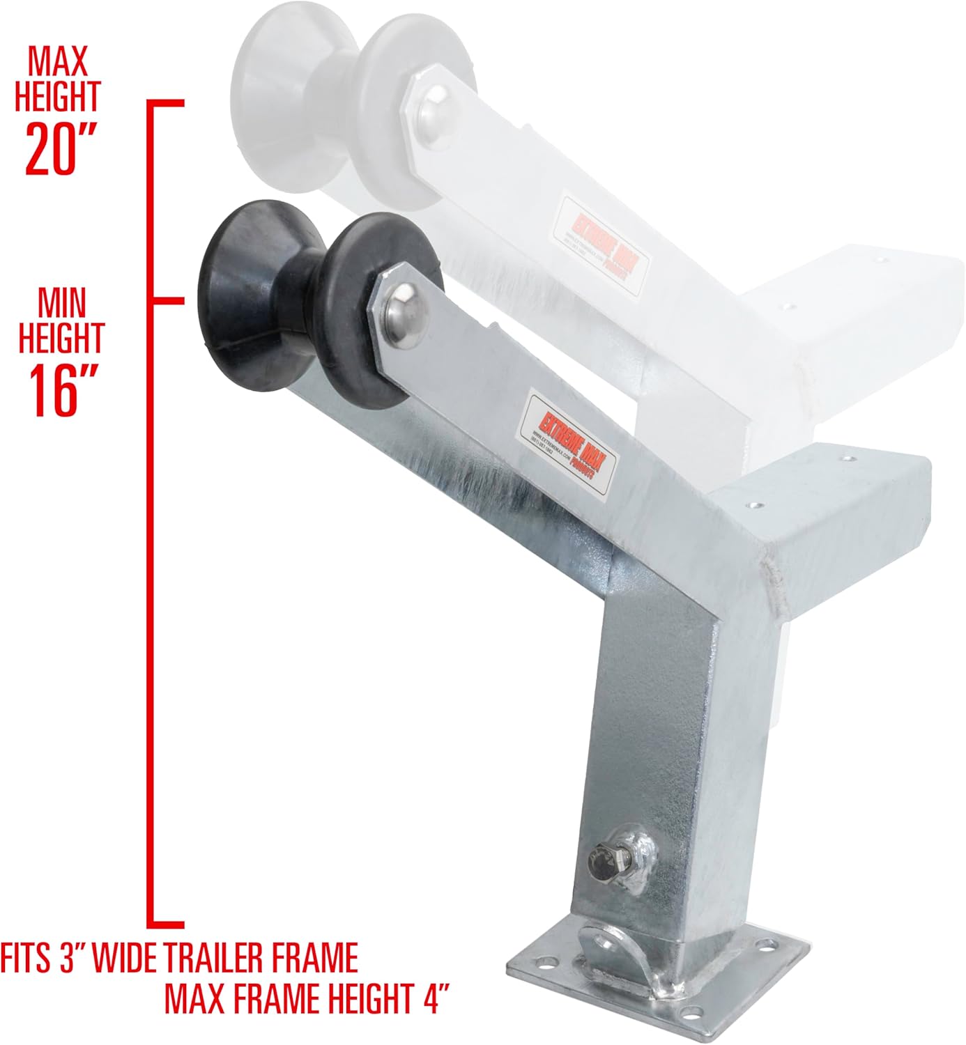 Extreme Max 3006.6895 Adjustable Trailer Winch Stand with Roller