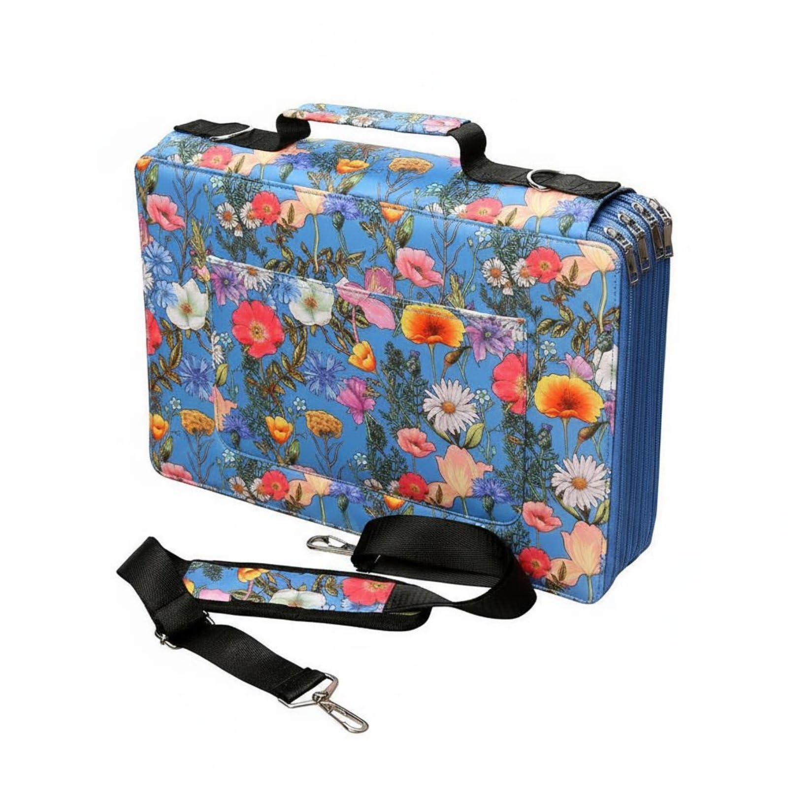 Astuccio Portamatite con Cerniera Porta Matite Organizer Custodia Cartoleria Multi Scomparto con Cerniere E Tracolla Rimovibile Tessuto Composito con, style to 4