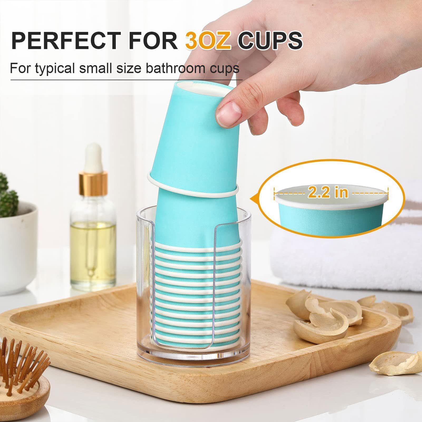 Dispensador de vasos - Portavasos montado en la pared, Dispensador de vasos desechables | Portavasos de papel para enjuague bucal para baño, dispensador de vasos portátil para el hogar, oficina, cocin