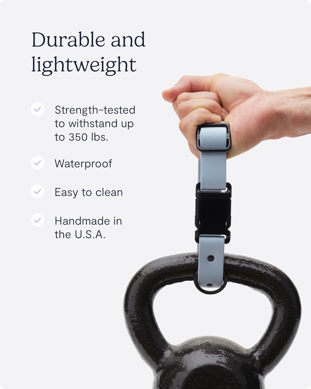 FABLE Signature Collar - Lightweight, Waterproof, & Durable Dog Collar - Coated Webbing Collar with Aluminum Buckle - Easy On/Off & Re-Sizing - Easy to Clean - Light Blue - Large