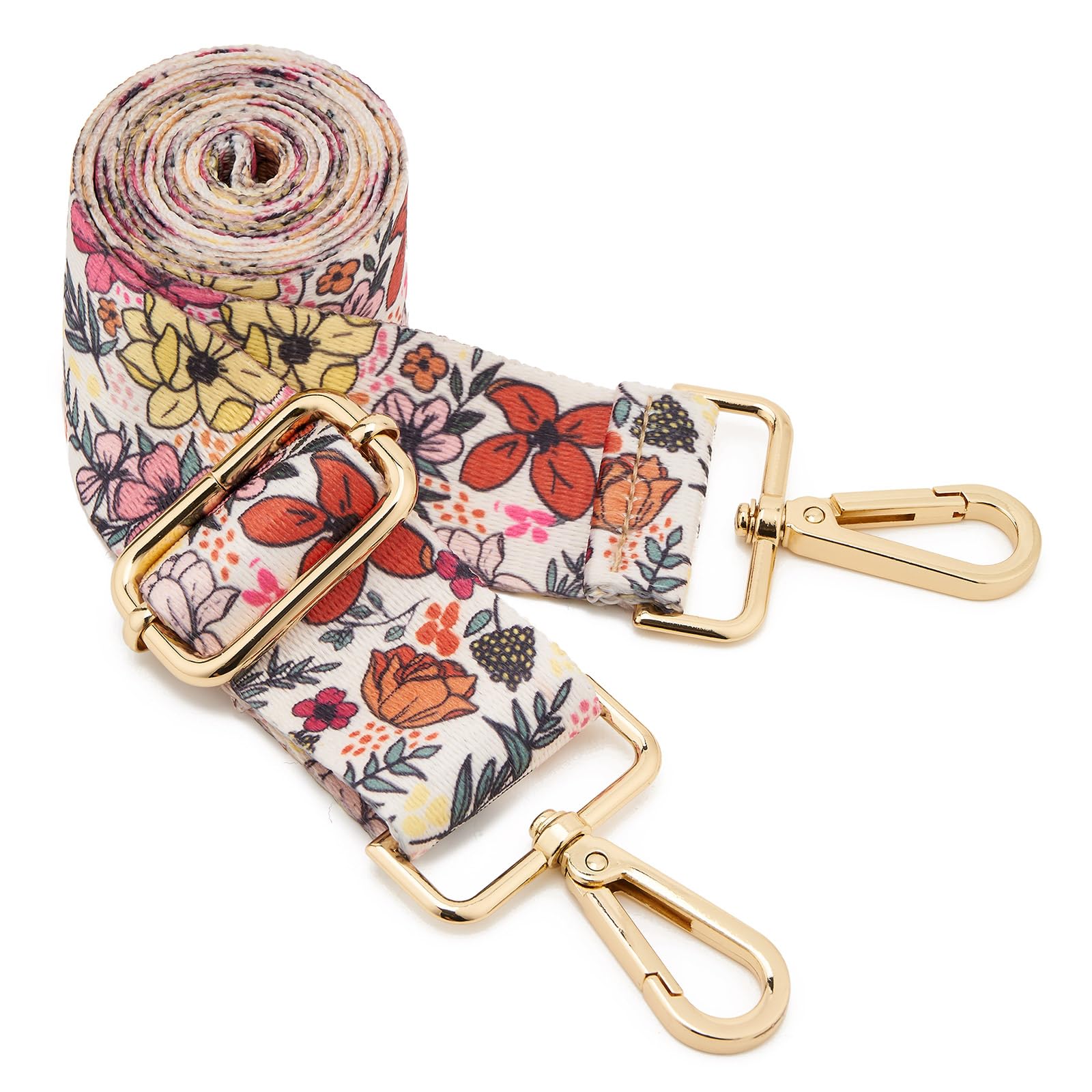 ZOOEASS Wide Shoulder Strap Adjustable Replacement Belt Guitar Style Crossbody Bag Handbag Strap Multicolor Canvas Straps(Wide:1.5in)(Color43)