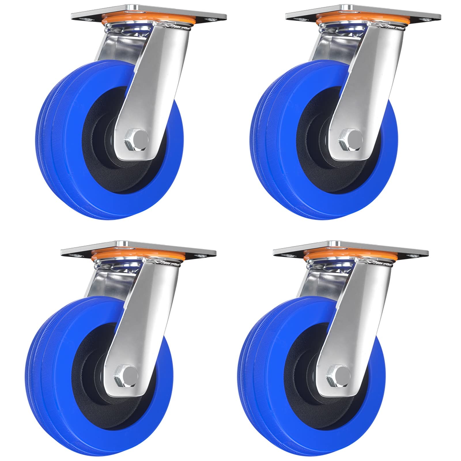 Roulettes pivotantes de 6 po en fonte pour diables industriels et chariots robustes