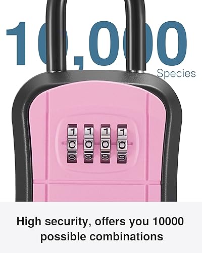 Miniatura 23 de Puroma Caja de cerradura de llave, caja de seguridad portátil de combinación para montar en la pared, caja de almacenamiento de llaves para llaves