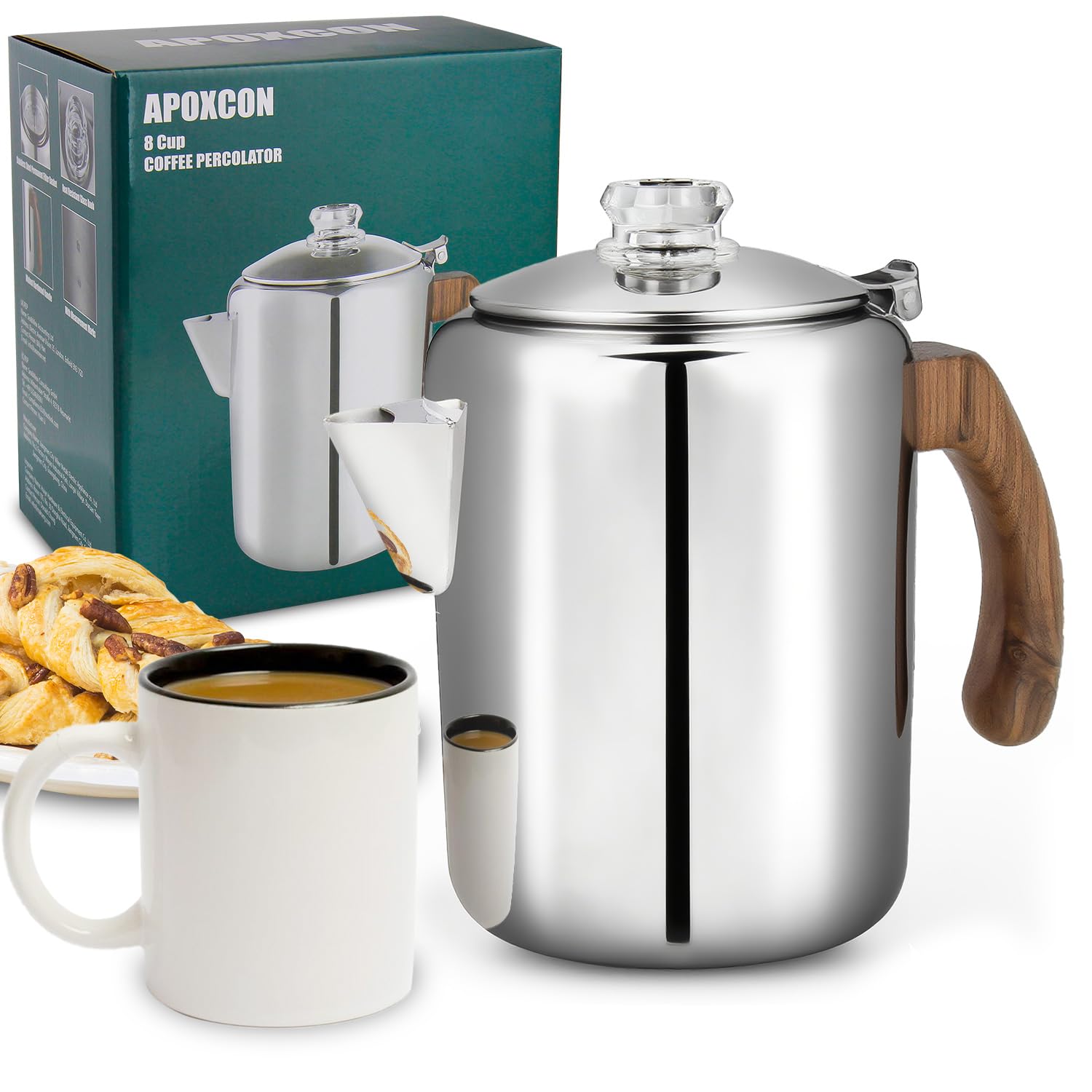 Amazon.com: APOXCON Coffee Percolator Pot Stainless Steel Coffee