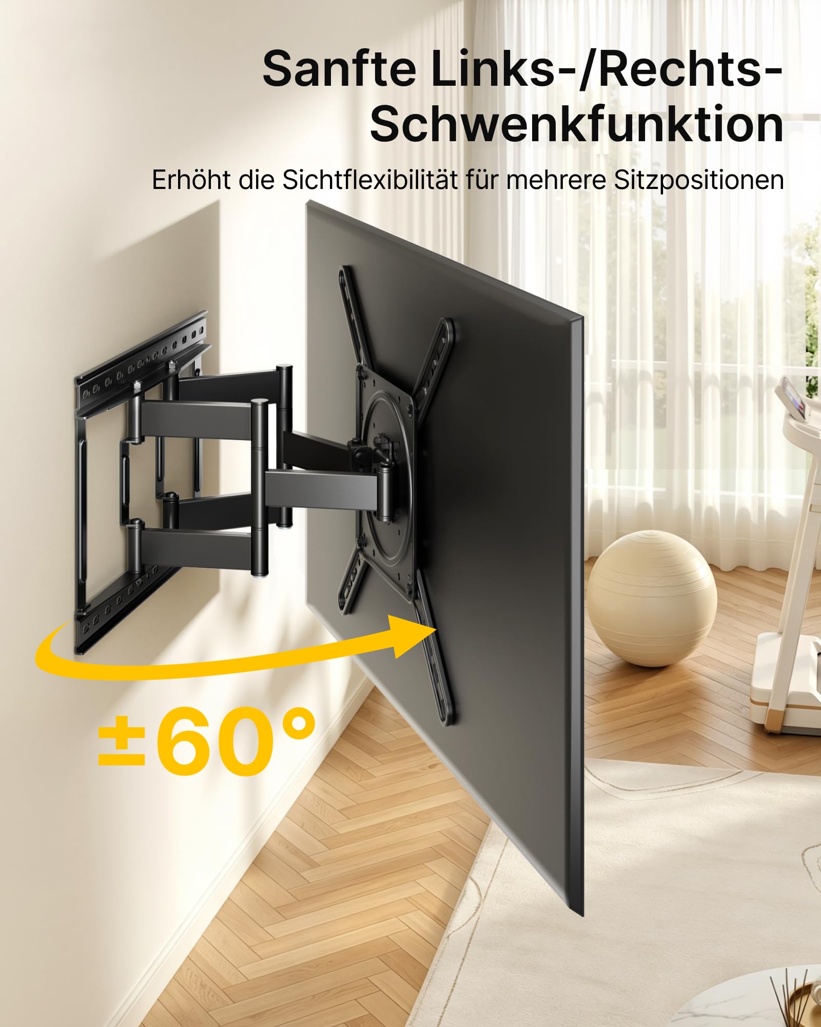 monTEK Ultra Slim TV Wandhalterung 23-75 Zoll bis 45kg, Max VESA 400x400mm | 1.5" Dünne, Ausziehbar, Schwenkbar, Neigbar TV Halterung für Flach & Curved Fernseher, 3-Fache Tragkraft, Einfache Montage