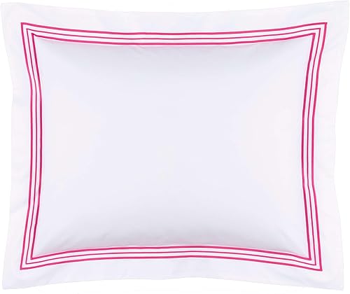 Miniatura 3 de Pine Cone Hill Funda nórdica Trio fucsia, tamaño europeo, patrón de rayas rosadas