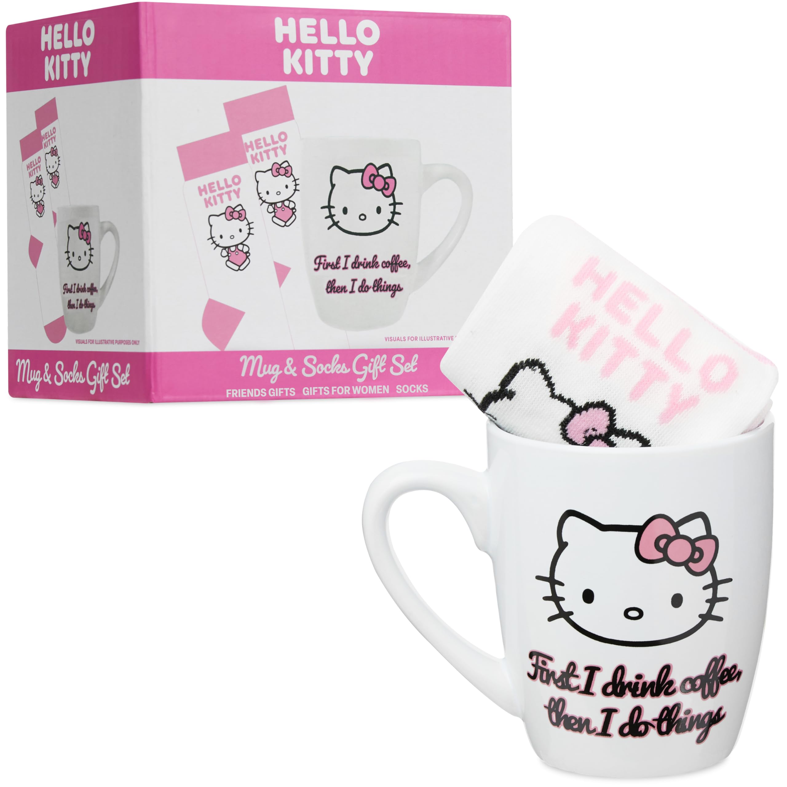Pyramid International Hello Kitty My Heart - Set regalo con tazza, sottobicchiere e portachiavi, adorabile e da collezione, a tema Hello Kitty, ideale per casa, ufficio o regalo per fan e