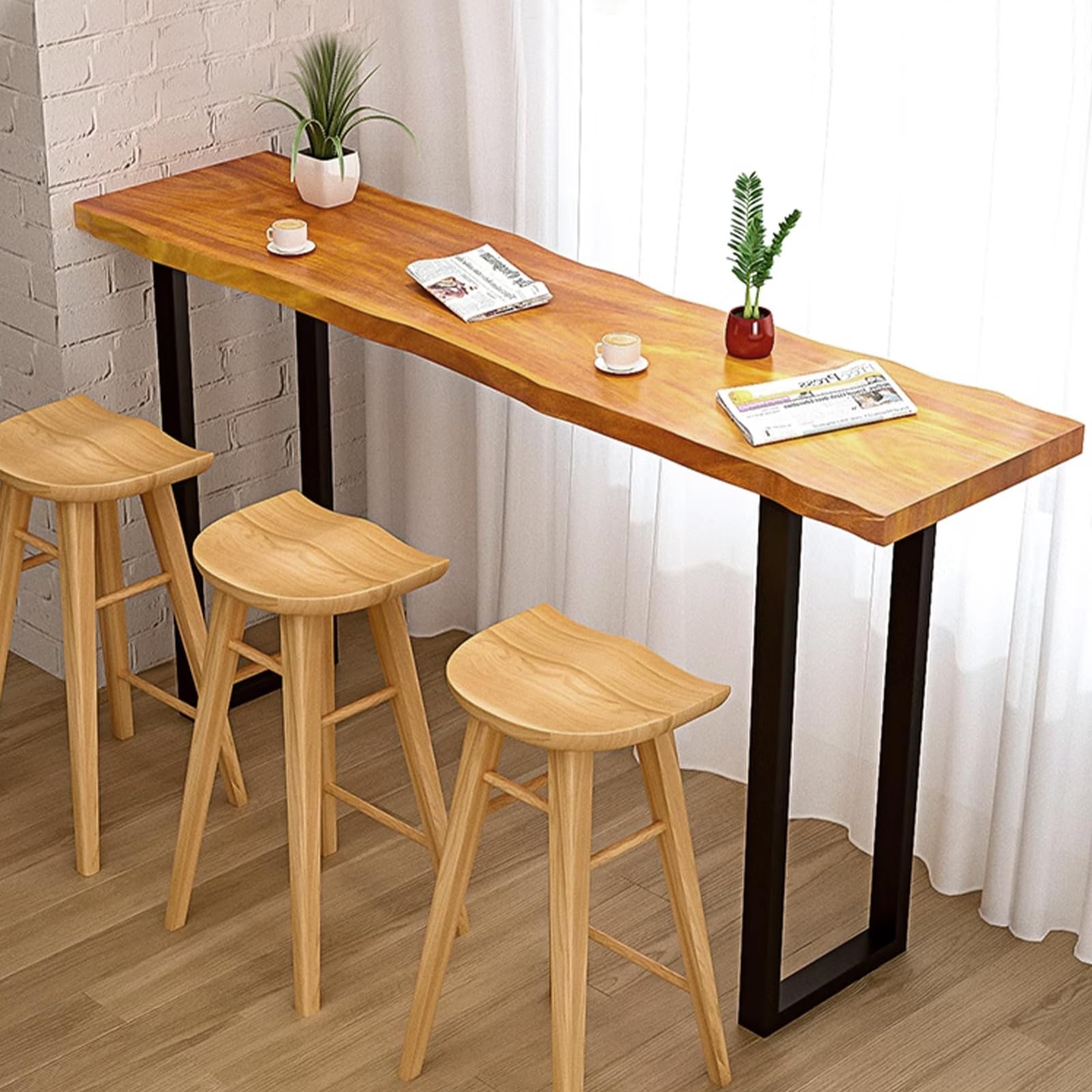 Amazon.com: Jklmzpf Bar Height Pub Table, Rectangle Bar Bistro