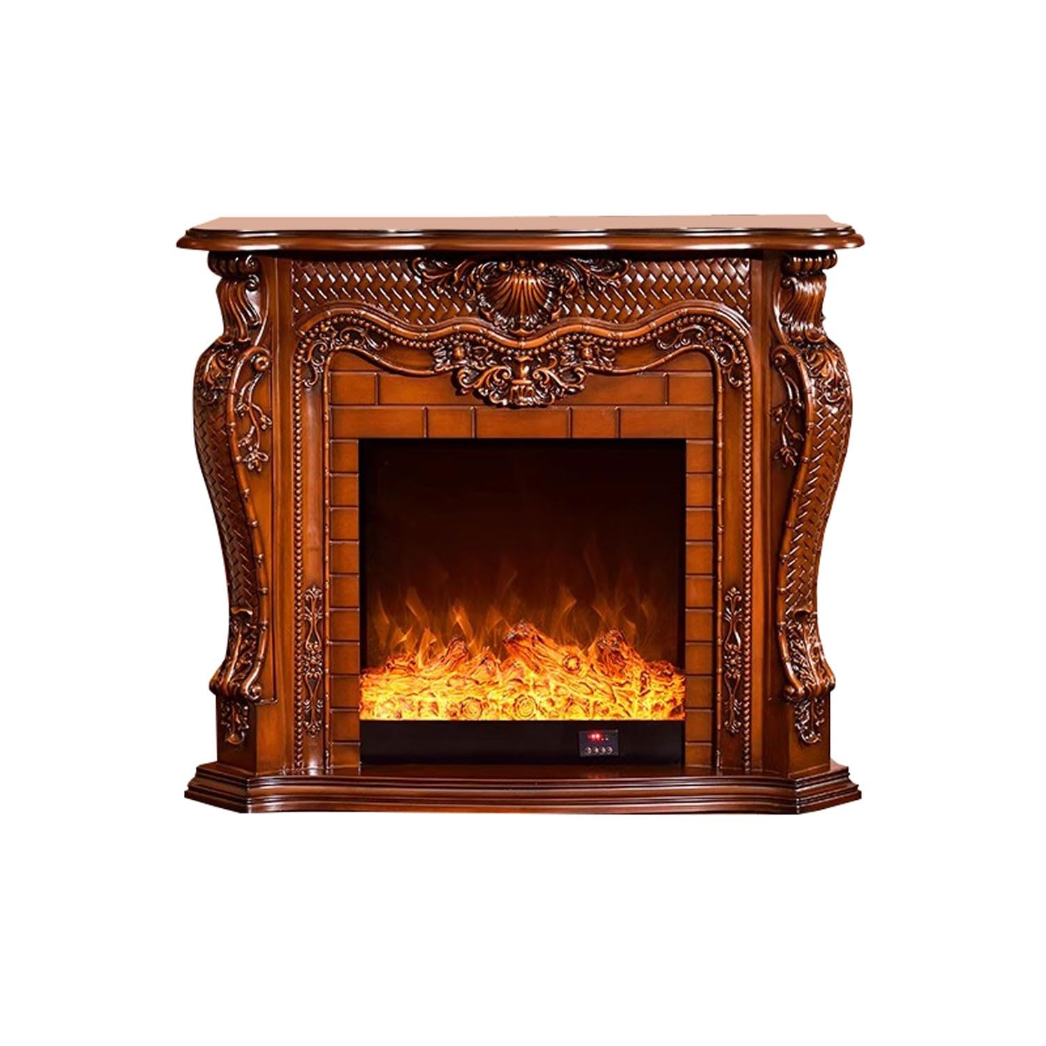 SchAan Electric Fireplace Stove freestanding Electric Fireplace European Style Simulated Fire Heating Electric Fireplace Decorative Cabinet(Color:2)
