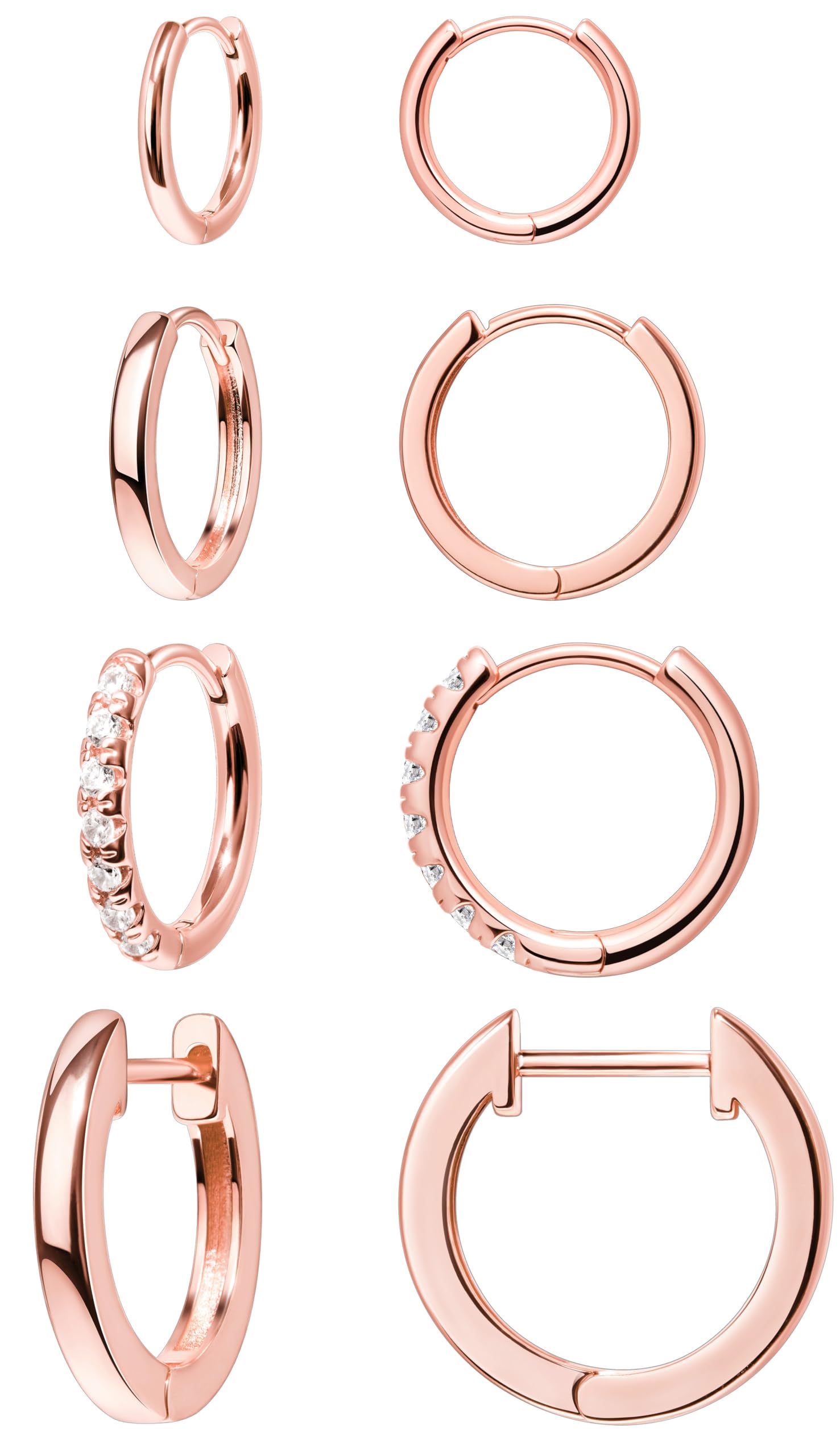 Small Gold Huggie Hoop Earrings Set for Women Men Hypoallergenic 14K Plated Stack Cartilage Earrings, Sterling Silver Multiple Piercing Lightweight Mini Thin Cute Dainty Trendy Jewelry Gifts for Women