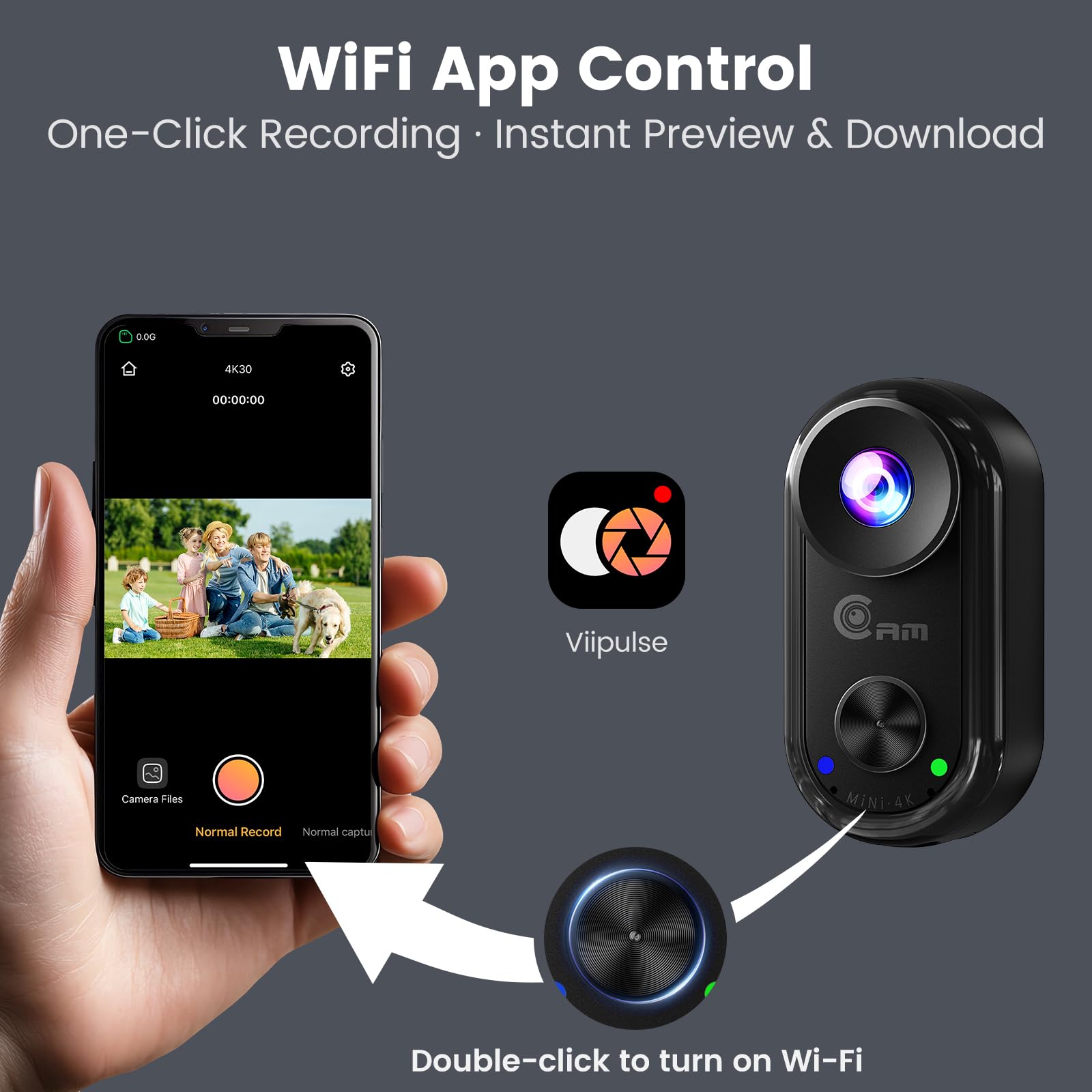 4K Mini Action Cam - 20MP Mini-Körperkamera, Magnetische Bodycam Action-Kamera im Daumengroßen Format, 6-Achsen-Stabilisierung, Weitwinkel POV-Kamera, Vlog Kamera für Motorrad/Reisen/Haustiere