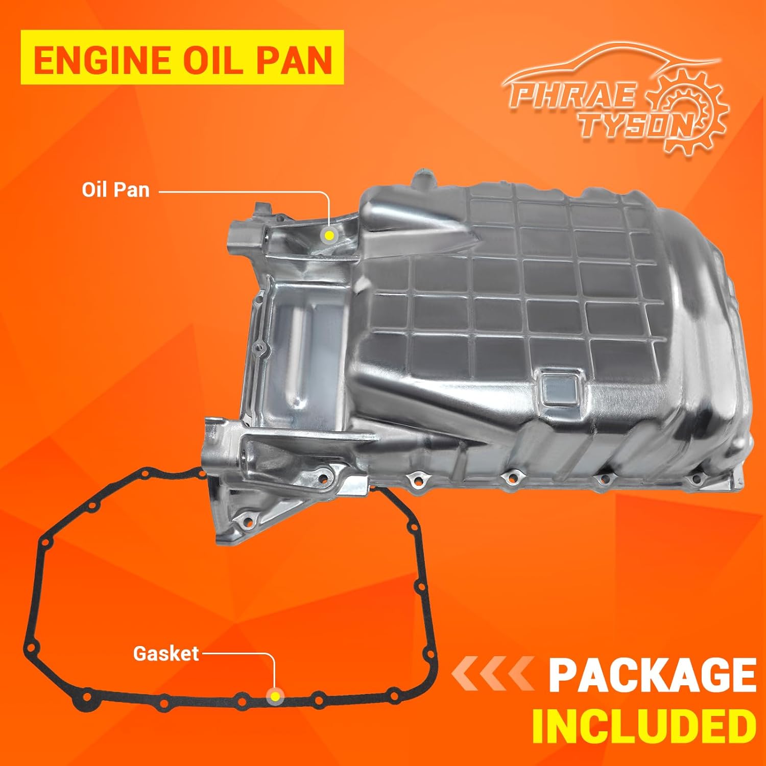 Engine Oil Pan with Gasket Compatible with 2008-2012 Honda Accord 2012-2014 Crosstour 2008-2014 Acura TSX 2.4L 2354cc L4 144 Replaces # 11200-R40-A00