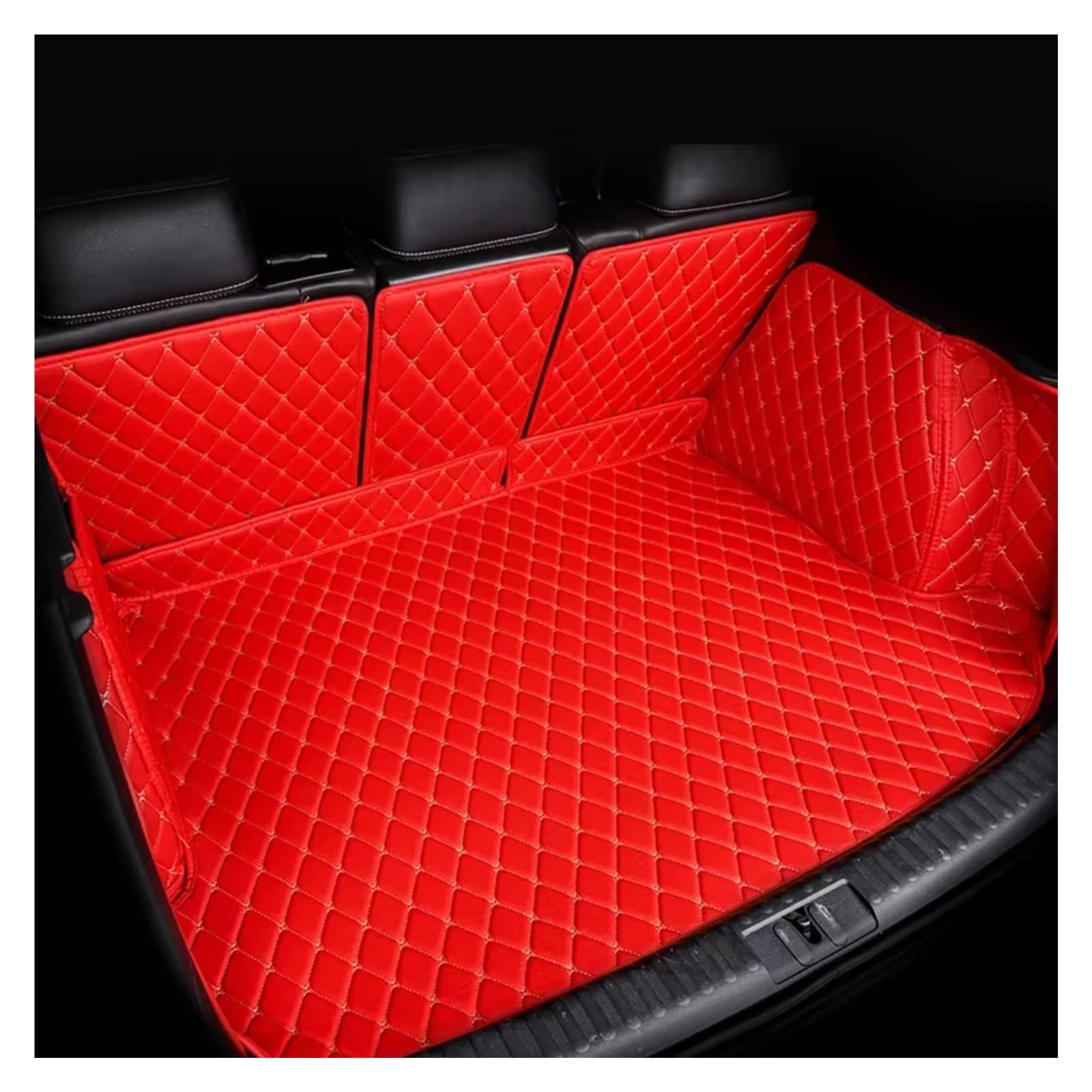Alfombrillas para El Maletero para Roewe D5X MG HS MK2 2022 2023 2024 2025 2026 Bandeja Alfombra con Borde Completo El Interior Maletero Trasero Coche Protector De Maletero(Red-1)