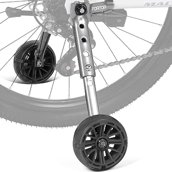 Bike Training Wheels, Pair of Heavy Duty Rear with Stabilizers Mounted Kit for 16 18 20 22 24 inch Kids Boy Girls Variable Bike Black