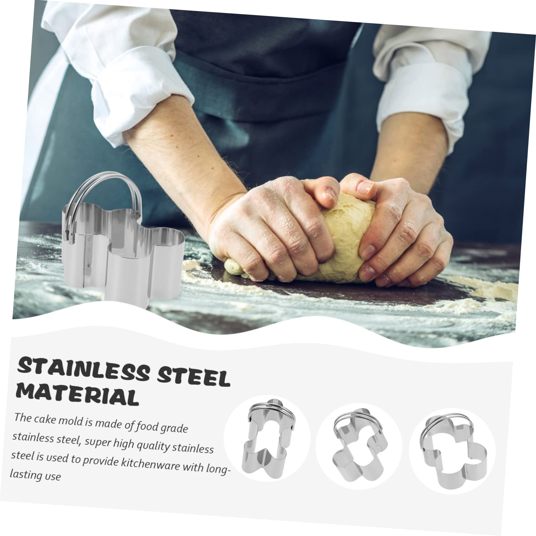 Cabilock 4 Sätze 5-teiliges Set Mousse-ringe Bausatz Keks Backen Plätzchen Küchenmaschiene Kochgeschirr Formen Von Ausstechformen Tragbarer Mousse-ring Rostfreier Stahl Silver 5 Stück * 4