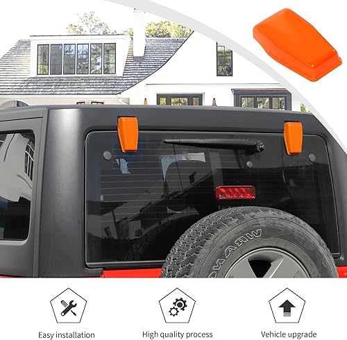 Vista 90 de Voodonala Cubierta de bisagra para puerta trasera derecha e izquierda para Jeep JL 2018-2025 Jeep Wrangler JL JLU Accesorios exteriores, negro