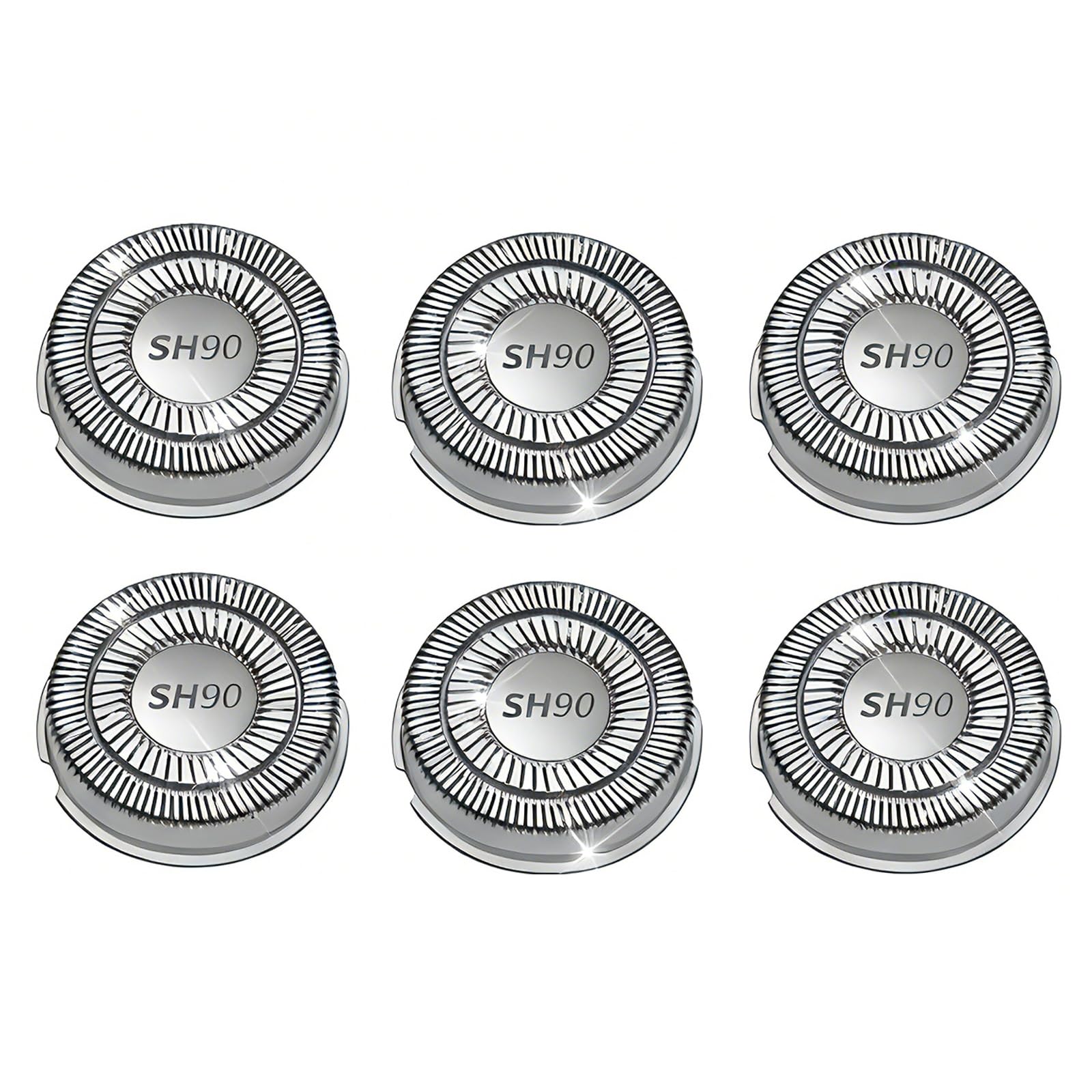6 Testine di Ricambio SH90/62 per Rasoio Elettrico, Compatibili con Rasoi Serie 9000 S9xxx e Serie 8000 S8xxx, Lame Doppie Premium