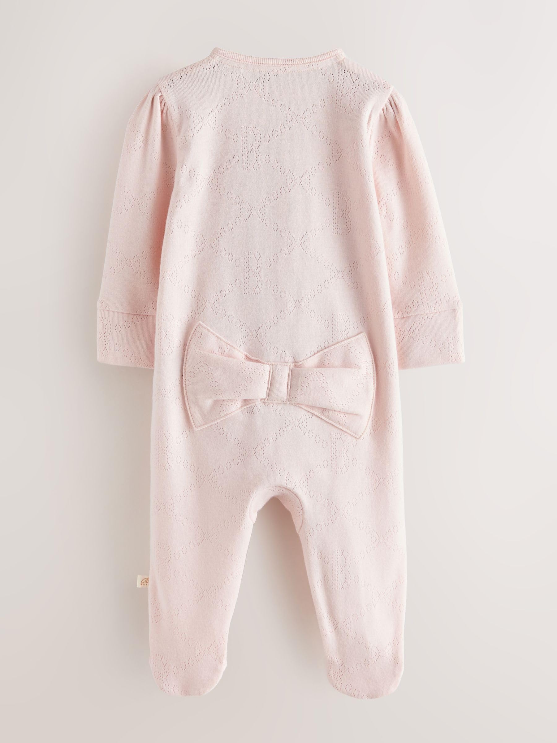 Baby Mädchen Wickelschlafanzug mit Lochstickerei und Mütze im Set