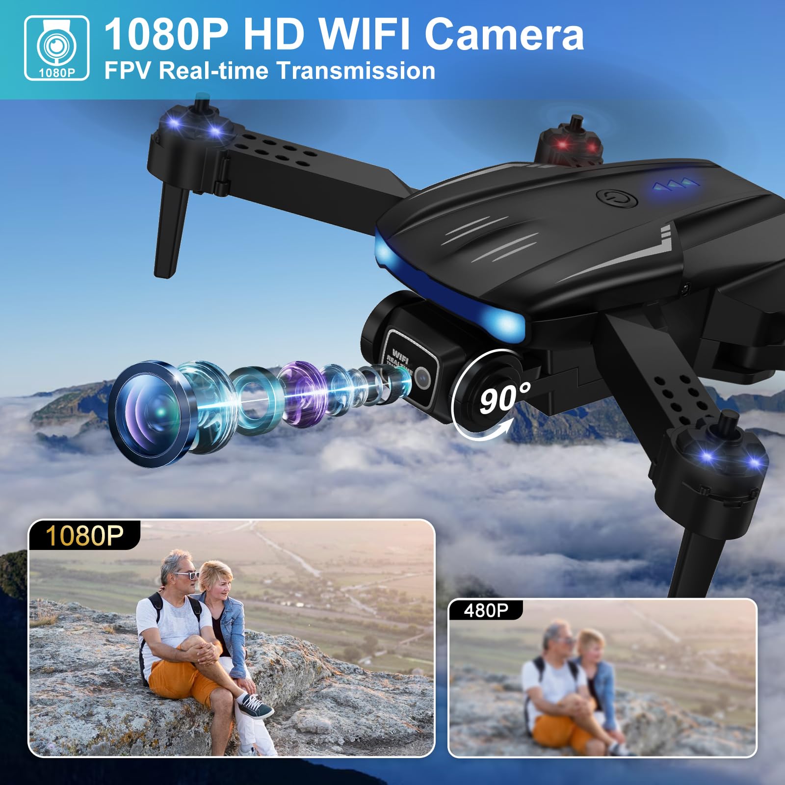 ミニドローン18k広角カメラ1080p wifi fpvドローンカメラ 71c1XcP2hBL._UF350,350_QL50_.jpg