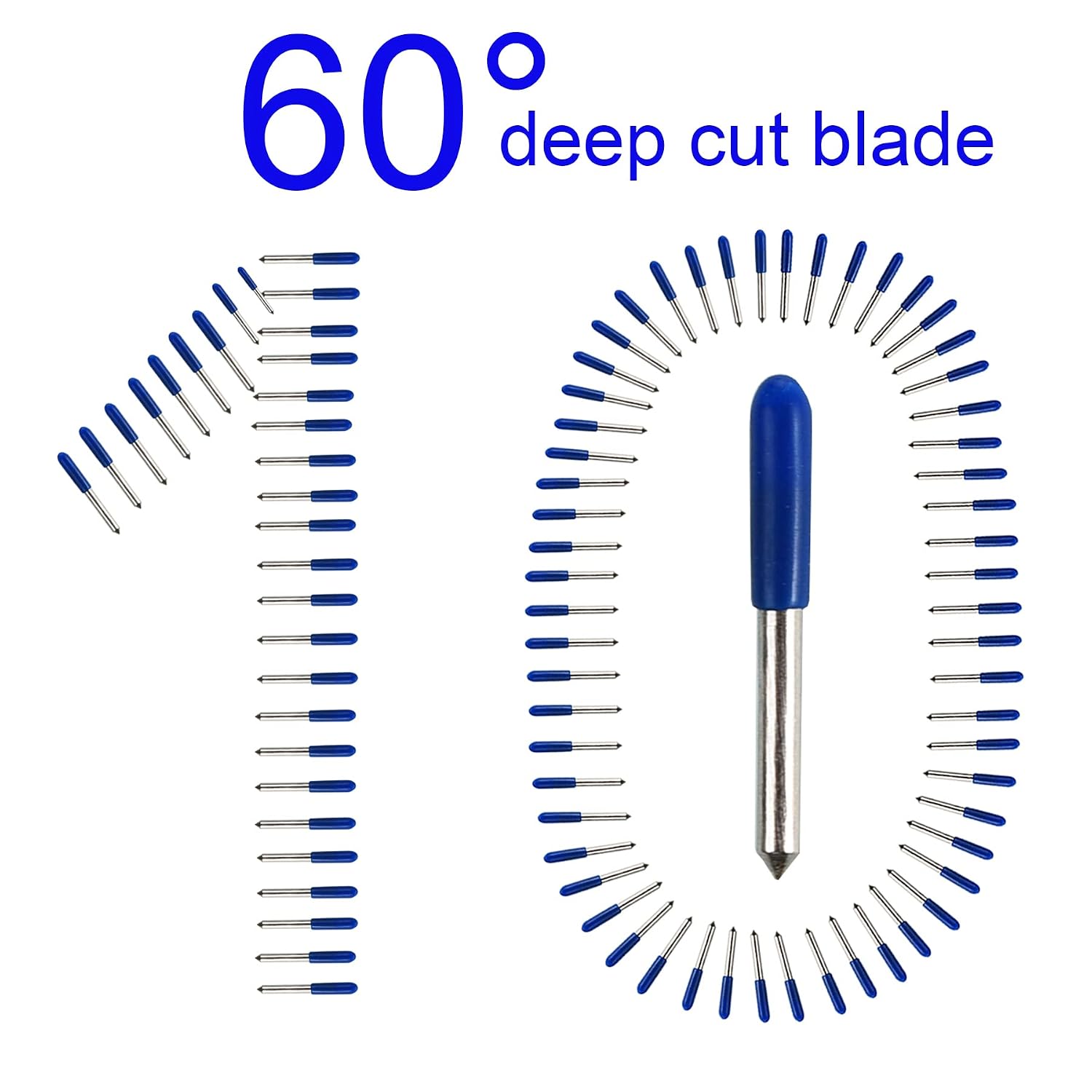 80PCS Replacement Blades for Cricut Explore Air2/Air 3 /Maker/Maker 3/Expression Cutting Machines -10PCS 30° Fine-Point Blades,60PCS 45° Standard Blaeds,10PCS 60° Deep Cutting Blades