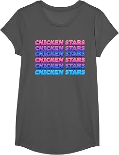 Aesthetic Repeating Chicken Stars Viral Meme Slogan T-Shirt