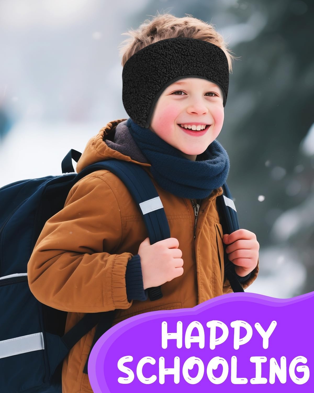Ear Warmers for Kids - Thermal Ear Muffs Winter Headbands for Boys Girls in Cold Weather for Running Cycling Ski - Image 7