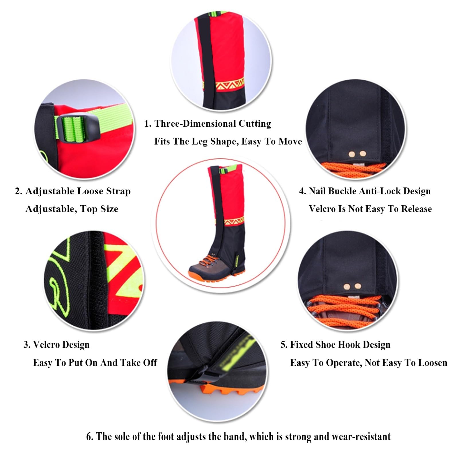 Guêtres de Jambe, Anti-morsures de Serpent, guêtres d'extérieur, guêtres de Raquettes à Neige, adaptées à la randonnée, au Camping, à la Marche, à l'escalade et à la randonnée