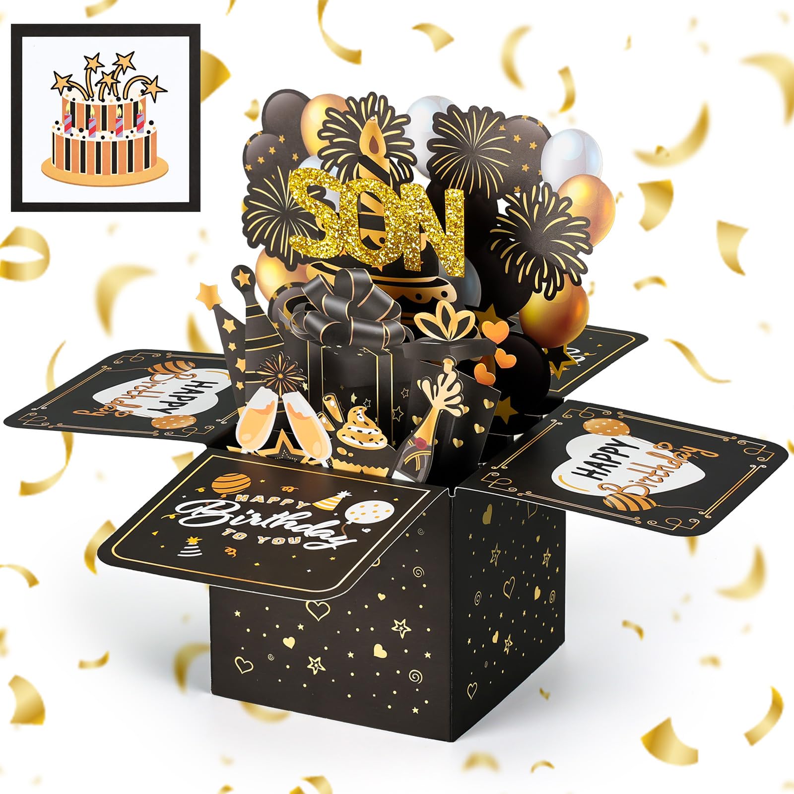 Joyoldelf Son Birthday Cards, 3D Pop Up Birthday Card for Son from Dad, Birthday Greeting Cards for Boys, Sons Birthday Gifts Personalised Pop-Up Gifts Ideas From Mum ﻿