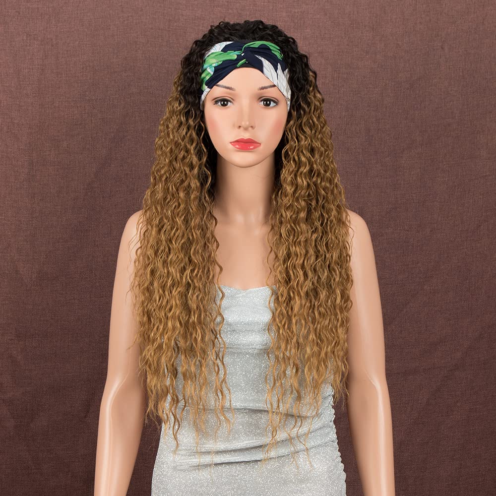 Style IconHeadband Wigs for Women No Lace Front Wigs Synthetic Hair Heat Resistant Fiber (28 Inch, SOP43026)