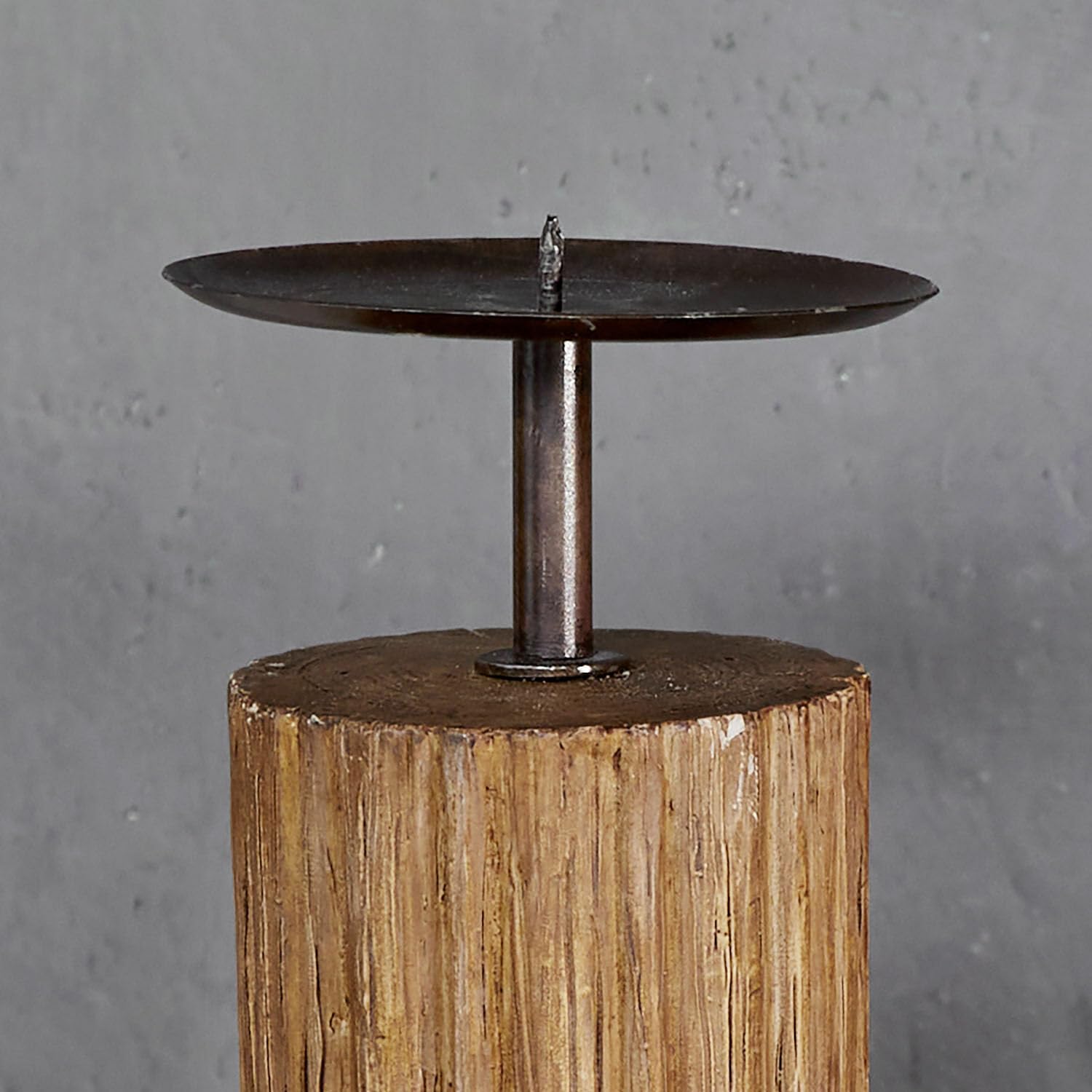 Loberon Kerzenständer 3er Set Zahirah - braun, braun | DREI Designs, Realistische Holz-Optik, Detailreiche Schnitzereien, Kerzenhalter, Dekoration, Polyresin, Eisen