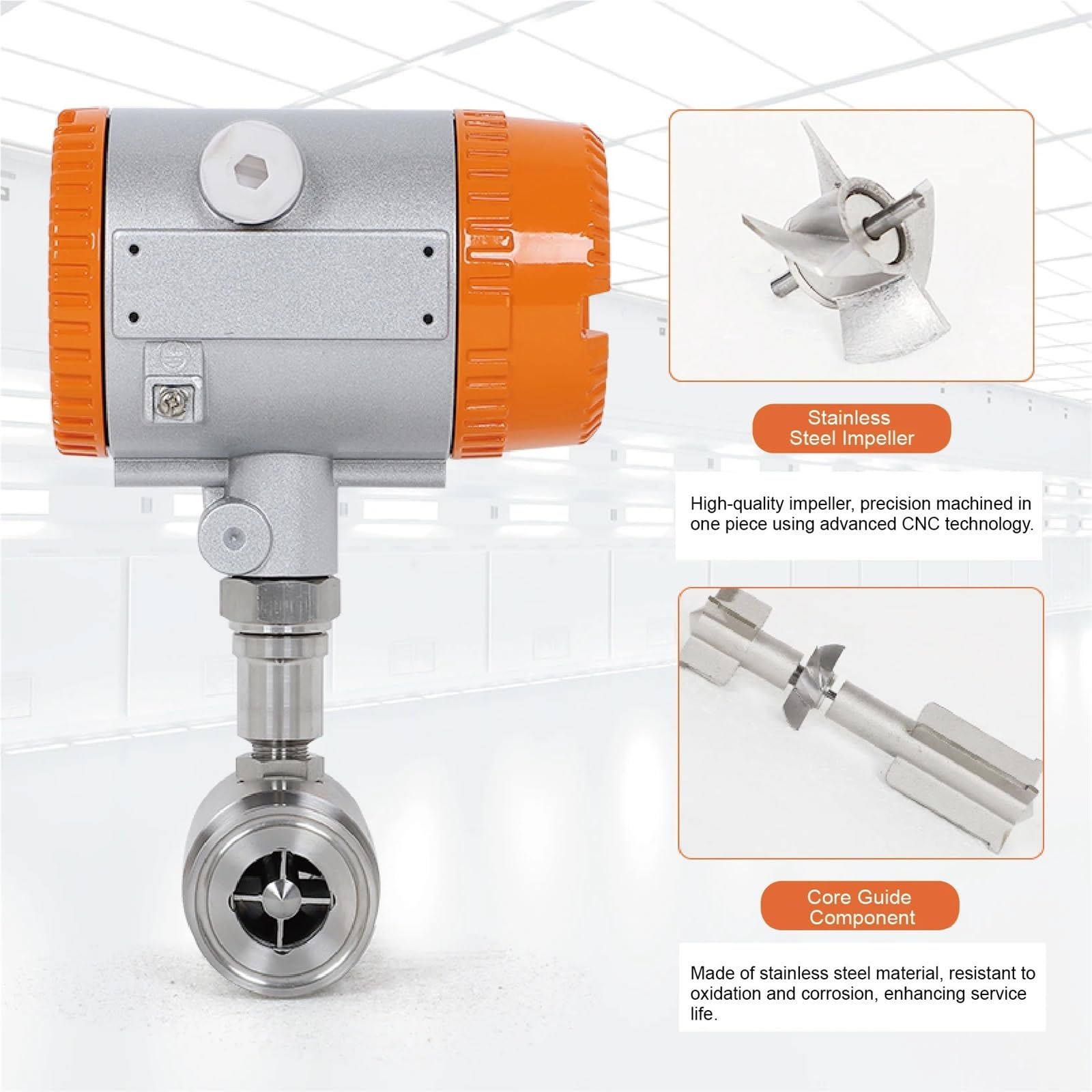 Caudalímetro Inteligente, caudalímetro Inteligente de turbina de líquido, Sensor electrónico de Flujo de Agua de Acero Inoxidable, medidor de Agua en tuberías(DN20)